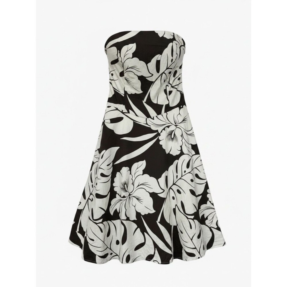 Ruby Rox Brown and White Strapless Floral A-Line Dress - Size 5